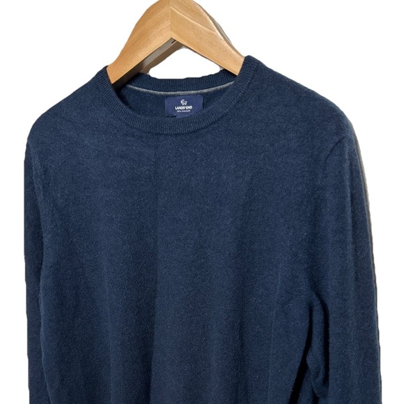 Land's End Big and Tall Fine‎ Gauge Cashmere Sweater Blue L/T 42-44 Retail: $199